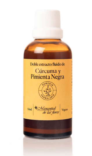 Doble extracto fluido de cúrcuma y pimienta negra 50 ml  - Manantial de las Flores