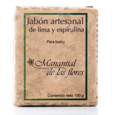 Jabón de lima y espirulina 90 gr  - Manantial de las Flores