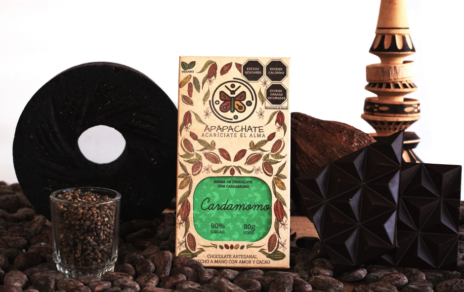 Barra de chocolate con cardamomo 80% cacao (15g)