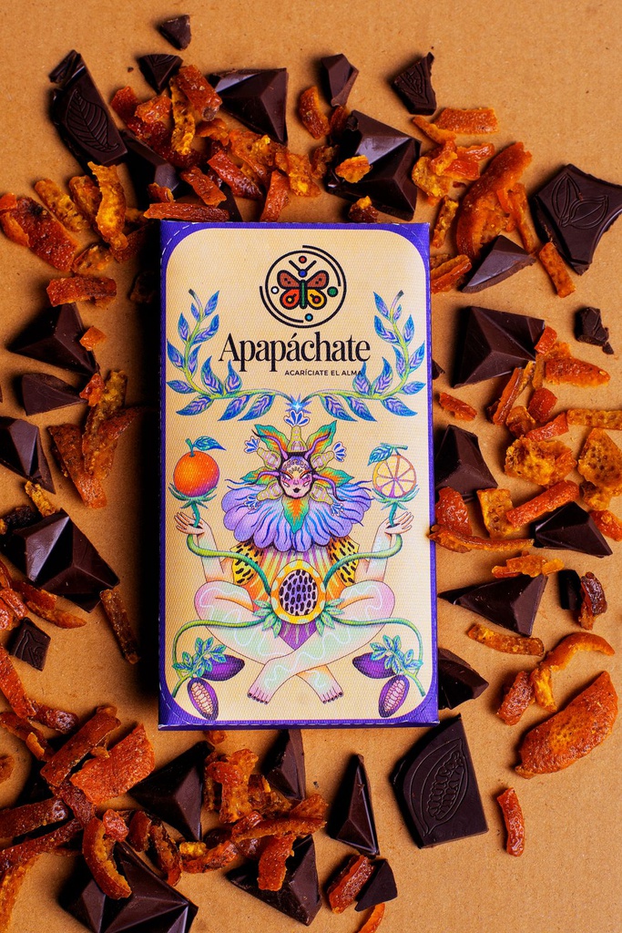 Chocolate bar with Passion Fruit, Orange and Tangerine 60% Cacao (70g)