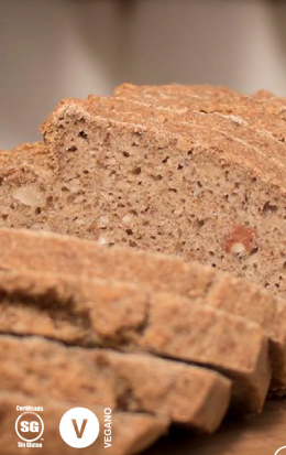 Pan Integral de granos germinados Gluten Free+Vegano (900g /1.98lbs) Artesano del Pan