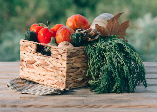 Basket of seasonal produce