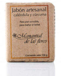 Jabón de caléndula y cúrcuma 90 gr  - Manantial de las Flores