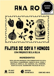 Soy and mushroom Fajitas with beans (FROZEN) - Ana Ro